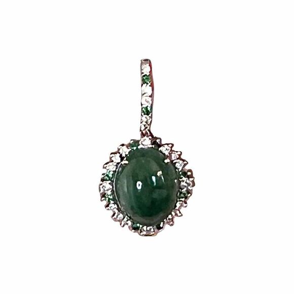 Garnet Tsavorite & Diamond Earrings 14k WG 22.44 TCW Certified $6,950 311038 - Picture 4 of 12